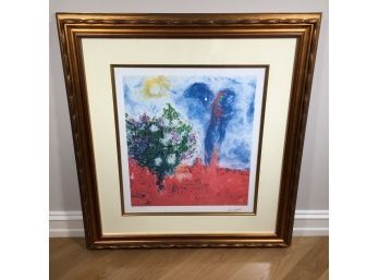 Fabulous Large Marc Chagall Print - 37' X 40' - Couple Above St. Paul - Numbered Print 118/500 - Limited Ed.