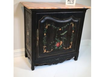 Fantastic Antique Style HABERSHAM PLANTATION Hand Painted Cabinet With Faux Marble Top - Country French Style