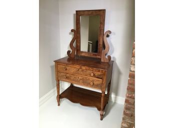 Fabulous American Empire Dressing Stand / Mirrored Chest 1830-1860 - Fantastic Wood Graining - Lovely Piece !