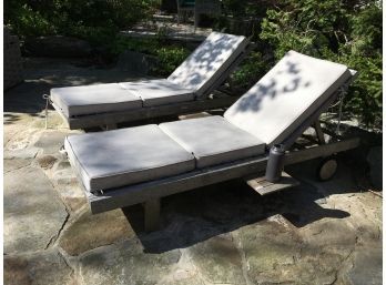 (2 Of 2) Three Birds Casual Chaise Lounge Chair - Adjustable Head & Feet With Two Pull Out Shelves - WOW !
