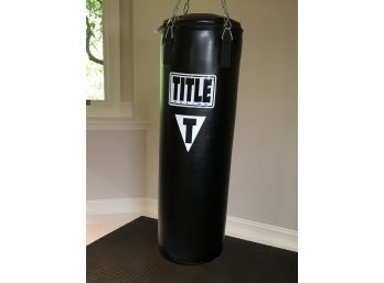 Fantastic Punching Bag Lot By TITLE Comes - With Chain & Mount - Black & White Model - LIKE NEW !