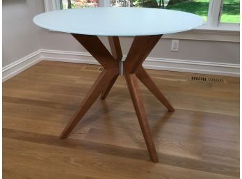 Fabulous Like New MCM / Midcentury Style Table By SAFAVIEH - Opaque Glass Top - Amazing Piece ! - LIKE NEW !