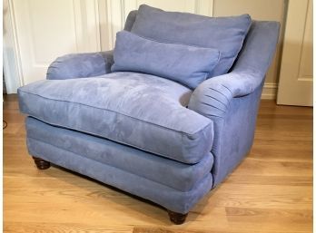 Incredible Oversized Chair - NICE AND LARGE / DEEP Very Nice Soft Blue Fabric - Very Good Condition ! COMFY !