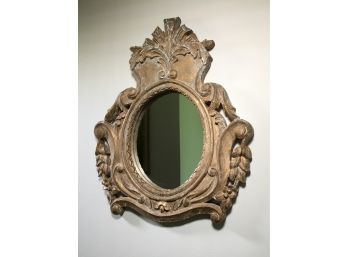 Wonderful Antique French Mirror - Lovely Carvings - Beautiful Piece - 17' X 21' - Very Nice Distressed Finish