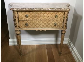 Lovely Antique French Style Commode With Marble Top - Very Nice Piece - Great Size - Classic Cream & Gold