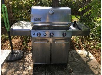 Great WEBER GENESIS Stainless Steel Finish - Higher End Model With Side Burner - Comes With Two Propane Tanks