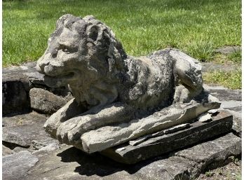 Cast Stone Recumbent Lion Statue