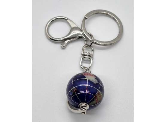 Multi Gemstone Globe Keychain