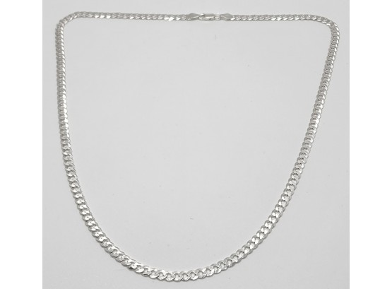 Italian Sterling Silver Flat Curb Necklace