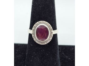 Gorgeous Red Ruby Sterling Silver Ring