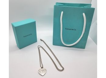 Tiffany & Co. Beaded Heart Pendant Necklace In Sterling Silver