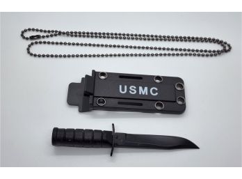 Really Cool USMC Mini Knife In Sheath Necklace