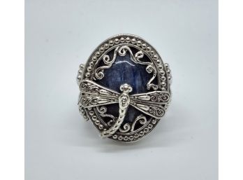Bali, Kyanite Dragonfly Ring In Sterling Silver