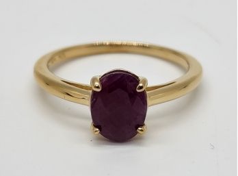 Indian Ruby, 18k Yellow Gold Over Sterling Ring