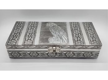 Handcrafted Parrot Embossed Aluminum Oxidized Jewelry Box