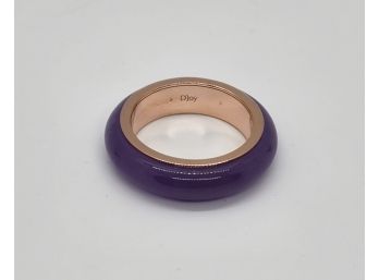 Purple Jade Spinner Ring In Rose Gold Over Sterling