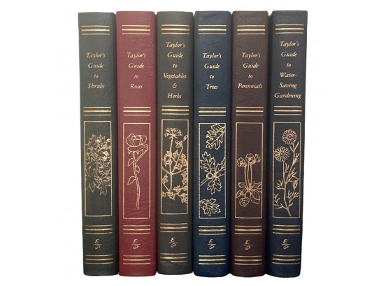 First Edition - Six Volumes - Taylors Leather Bound Guides To Gardening - Easton Press