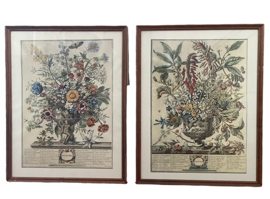 Pair Of Victorian Style Botanical Prints 15' X 18'
