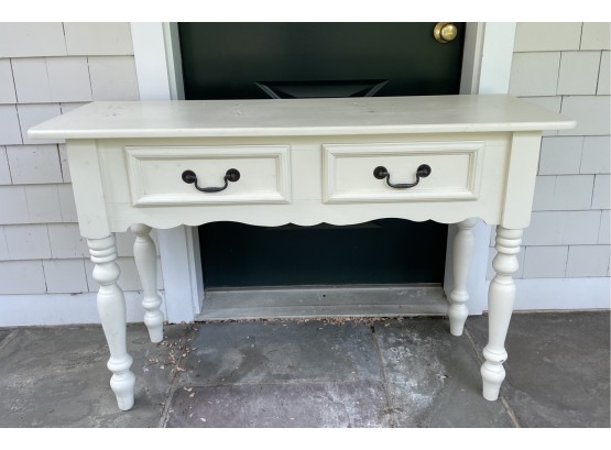 White Painted Side Table 47' X 16' X 31'