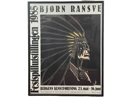 Rare 1985 Bjorn Ransve Norwegian Art Gallery Poster 28' X 35'