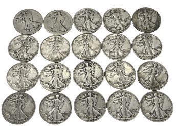 Twenty Liberty US Silver Half Dollars (A)