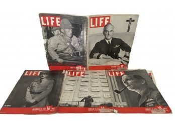 Two 1942 And Three 1944 Vintage Life Magazines