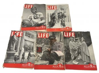Five 1945 Vintage Life Magazines