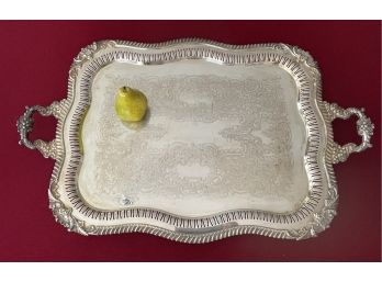 Antique Silver Plate Handled Tray 30' X 19' (B)