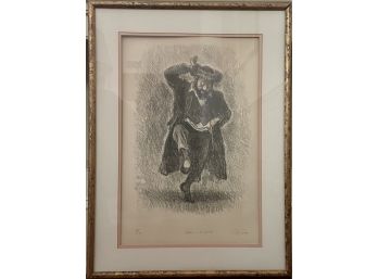 Signed Chassidic Lithograph 'Father Of The Bride'  23' X 31'