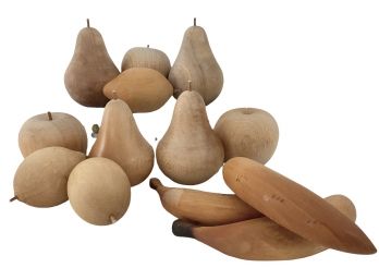 Thirteen Pieces Of Hand Carved  Fruit Made From Tasmanian Hardwoods By David Jackson