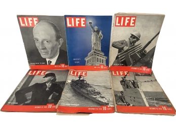 Six 1939 Vintage Life Magazines