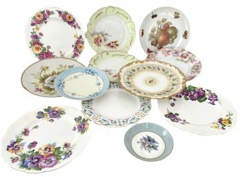 Twelve Vintage Fine Bone China Plates Royal Worcester, Queen Anne And More