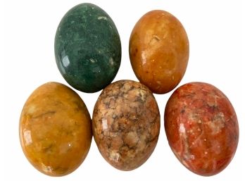 Five Vintage Polished Marble Eggs