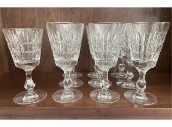 Nine Waterford Mid Century 'Tiffin-Franciscan' Waterford Crystal Wine Glasses Plus (C)