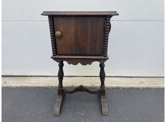 Vintage Copper Lined Humidor Cabinet Side Table