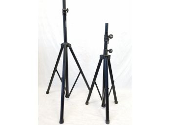 Two Adjustable Tripod Speaker Stands, On Stage
