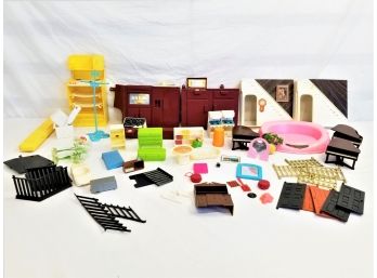 Vintage  Dollhouse Furniture And Accessories