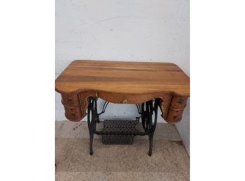 Antique Sewing Machine Converted Into A Desk