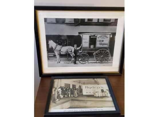 Framed Vintage Photo Featuring Breyers Ice Cream And Hydrox Ice Cream Logo
