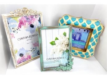 Two Cynthia Rowley Picture Frames & Sicura Casablanca Collection Frame