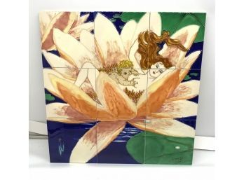 Whimsical Signed Tile Picture