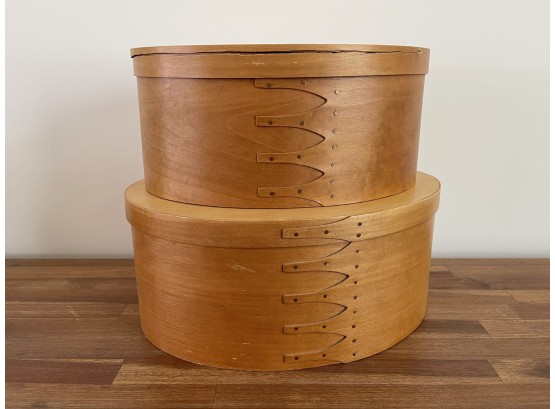 Shaker Style Oval Bentwood Boxes ( Set Of 2)