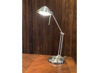 Nickel Dimmable Cone Task Lamp W Adjustable Arm