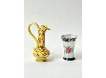 Vintage Miniature Porcelain Vessels  ( One Italian, One German )