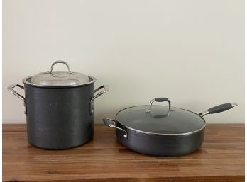 Calphalon 8- Quart Stock Pot W Cover Together With A Swiss Pro Saute Pan W Lid