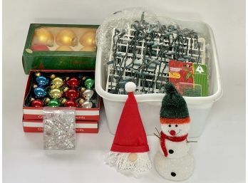 Holiday Decor Grouping - Tree Ornaments And Lights