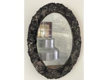Oval Silver Plated Tray Mirror