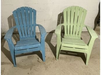 Plastic Adirondack Chairs- Set Of 2