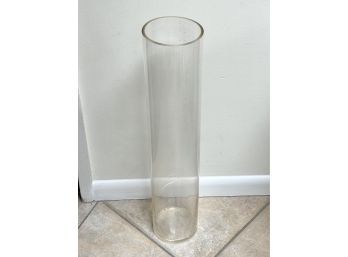 Tall Clear Glass Cylindrical Vase