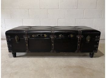 Faux Leather Flip Top Storage Bench
